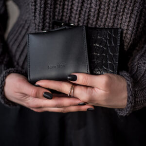 Classic Leather Wallet MINI TAAL – Black Croco