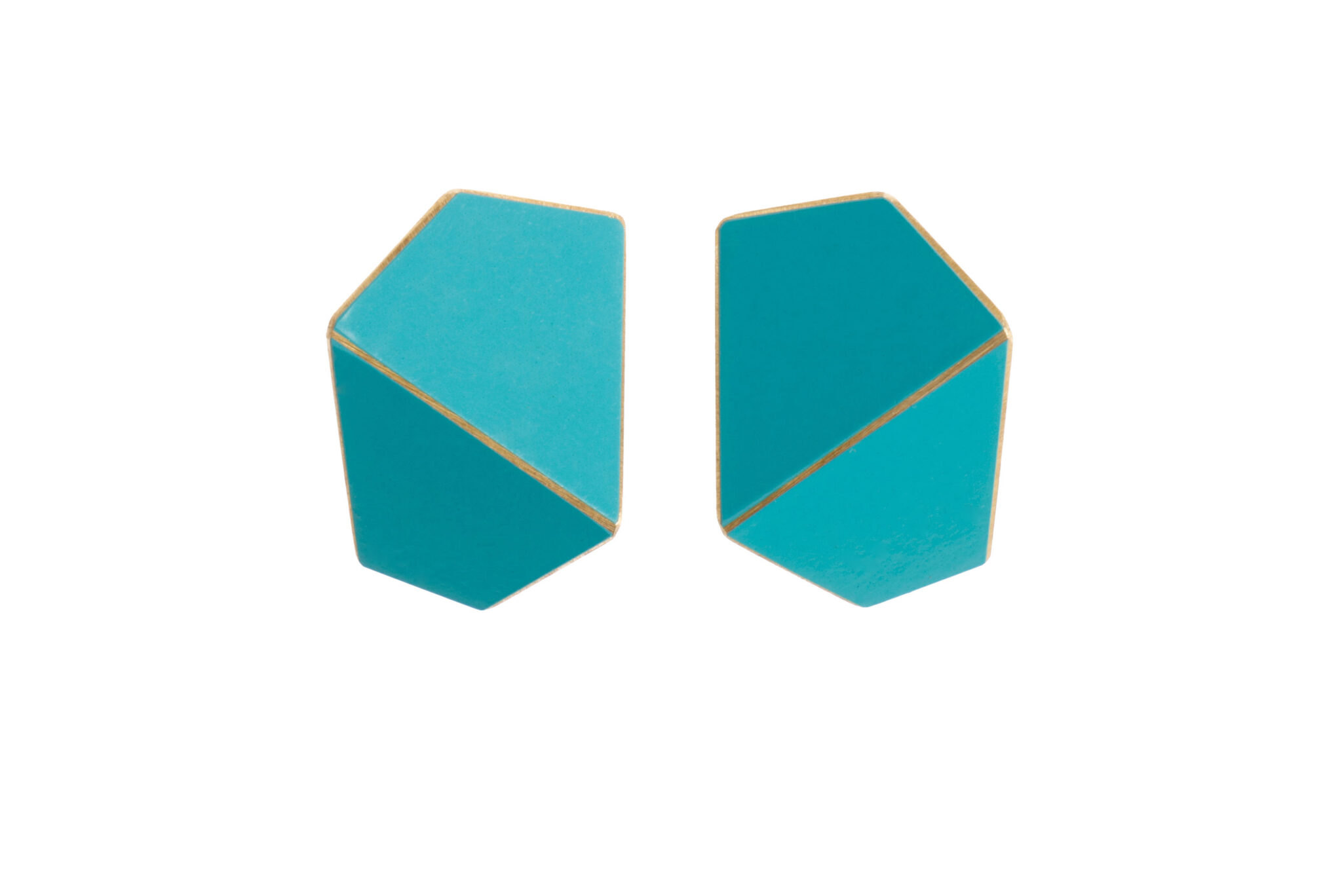 Lisa Kroeber Folded Wide kõrvarõngad – türkiis