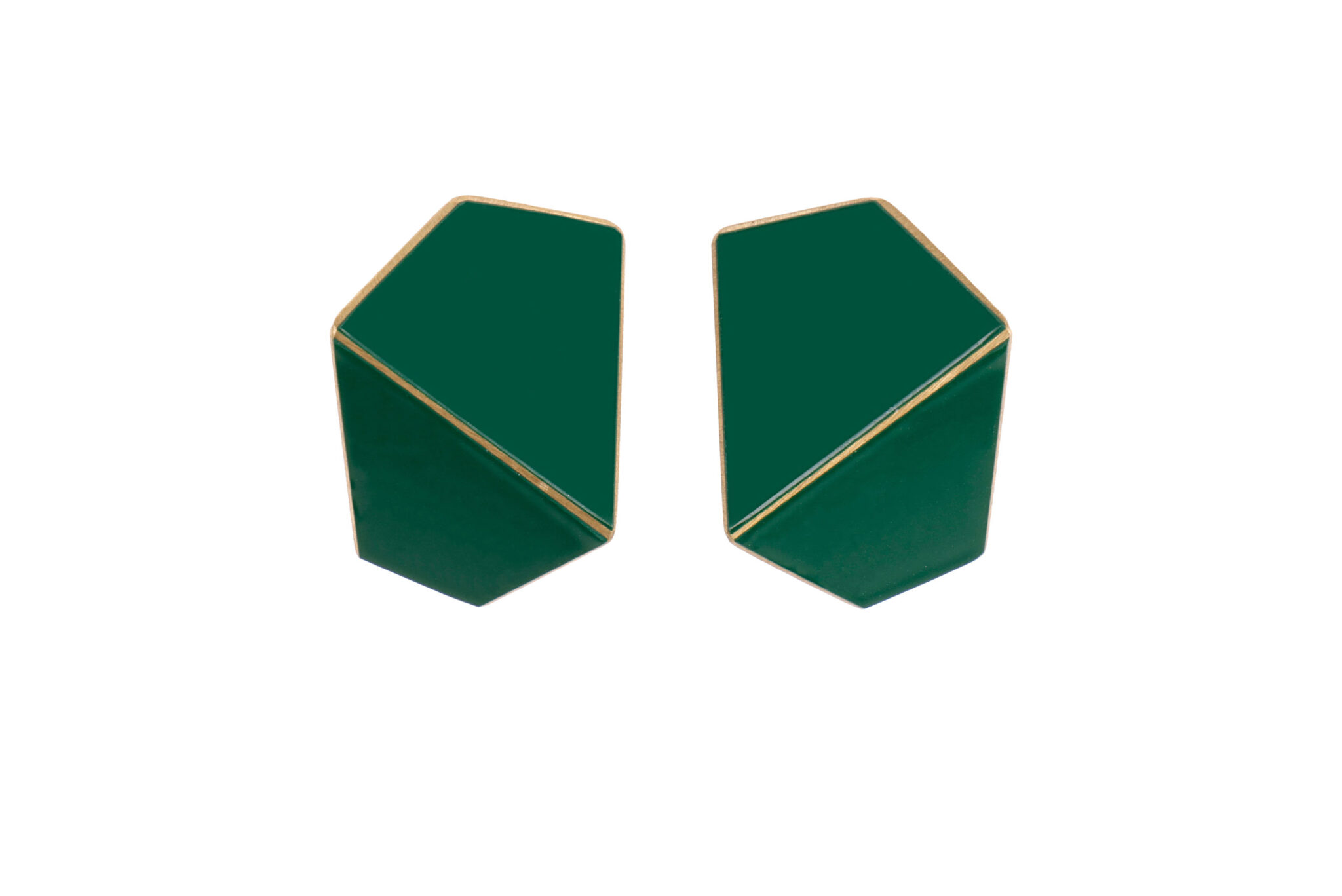 Lisa Kroeber Folded Wide kõrvarõngad – roheline