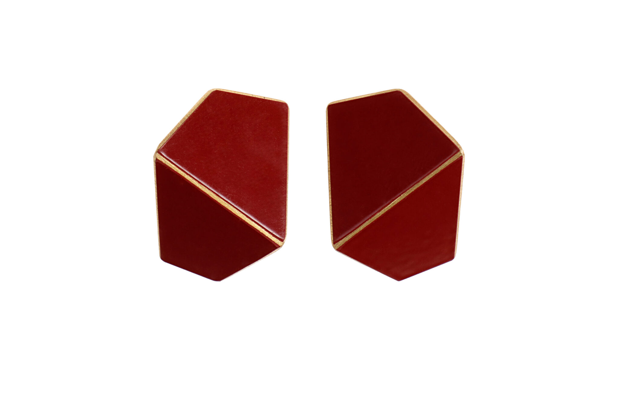 Lisa Kroeber Folded Wide kõrvarõngad – tumepunane