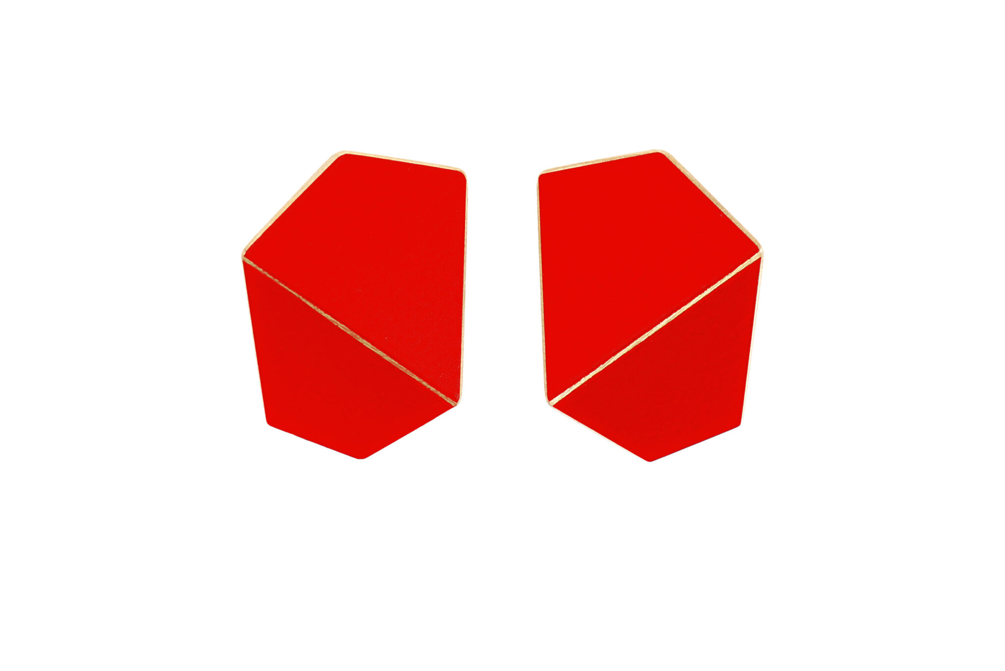 Lisa Kroeber Folded Wide kõrvarõngad – punane