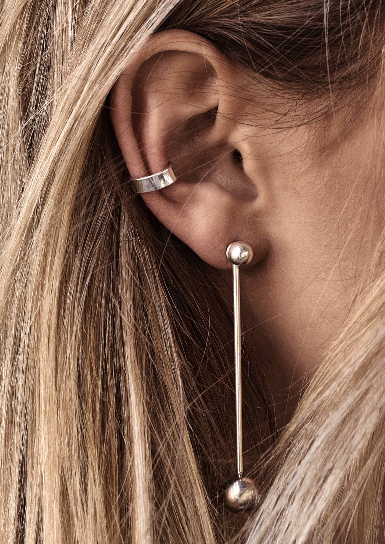 Flat kõrvamansett (ear cuff) – hõbe - Pilt 3