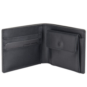 RR nahast rahakott Billfold münditaskuga – must