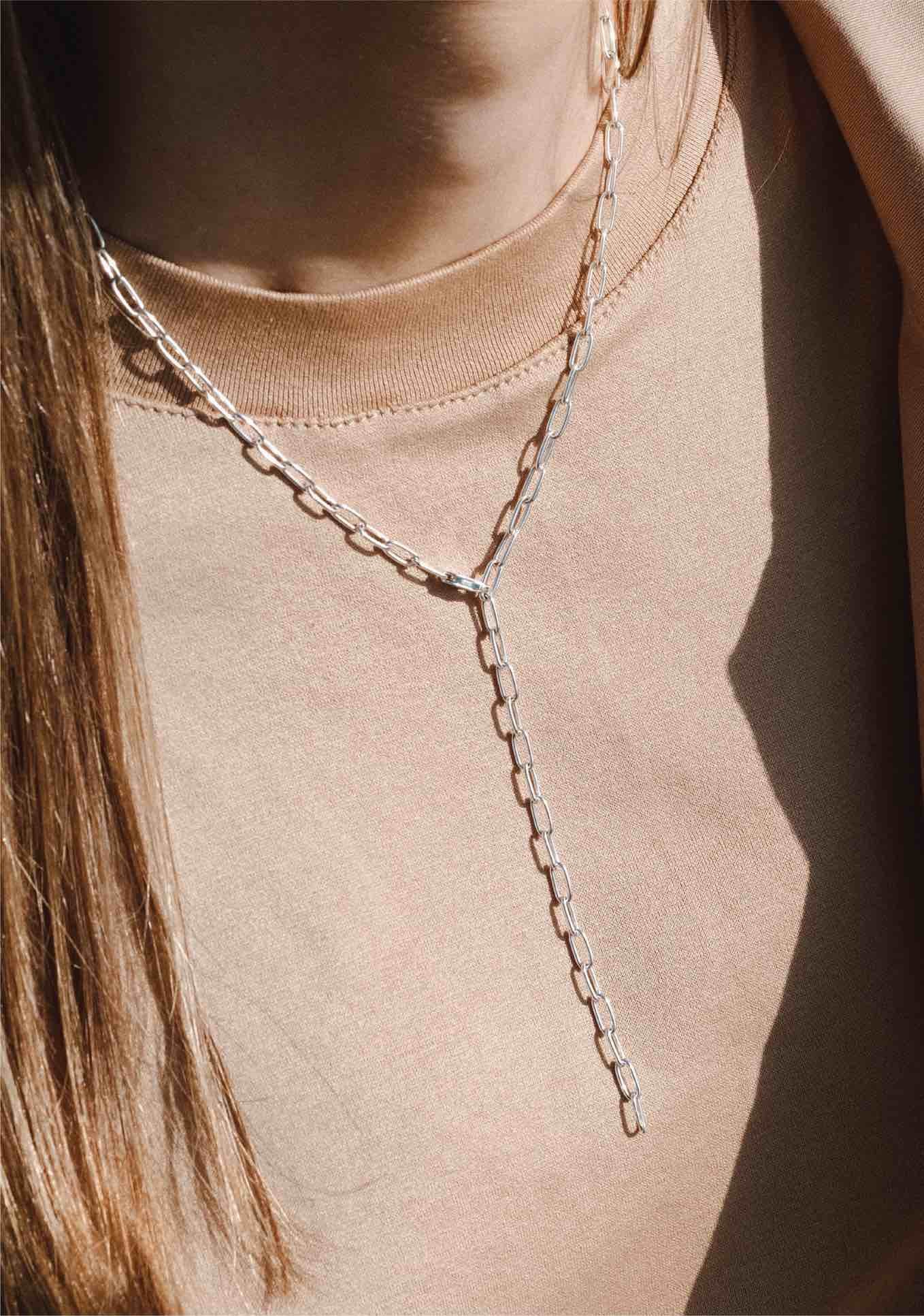 Paper Clip Y-kaelakee – hõbe - Pilt 5