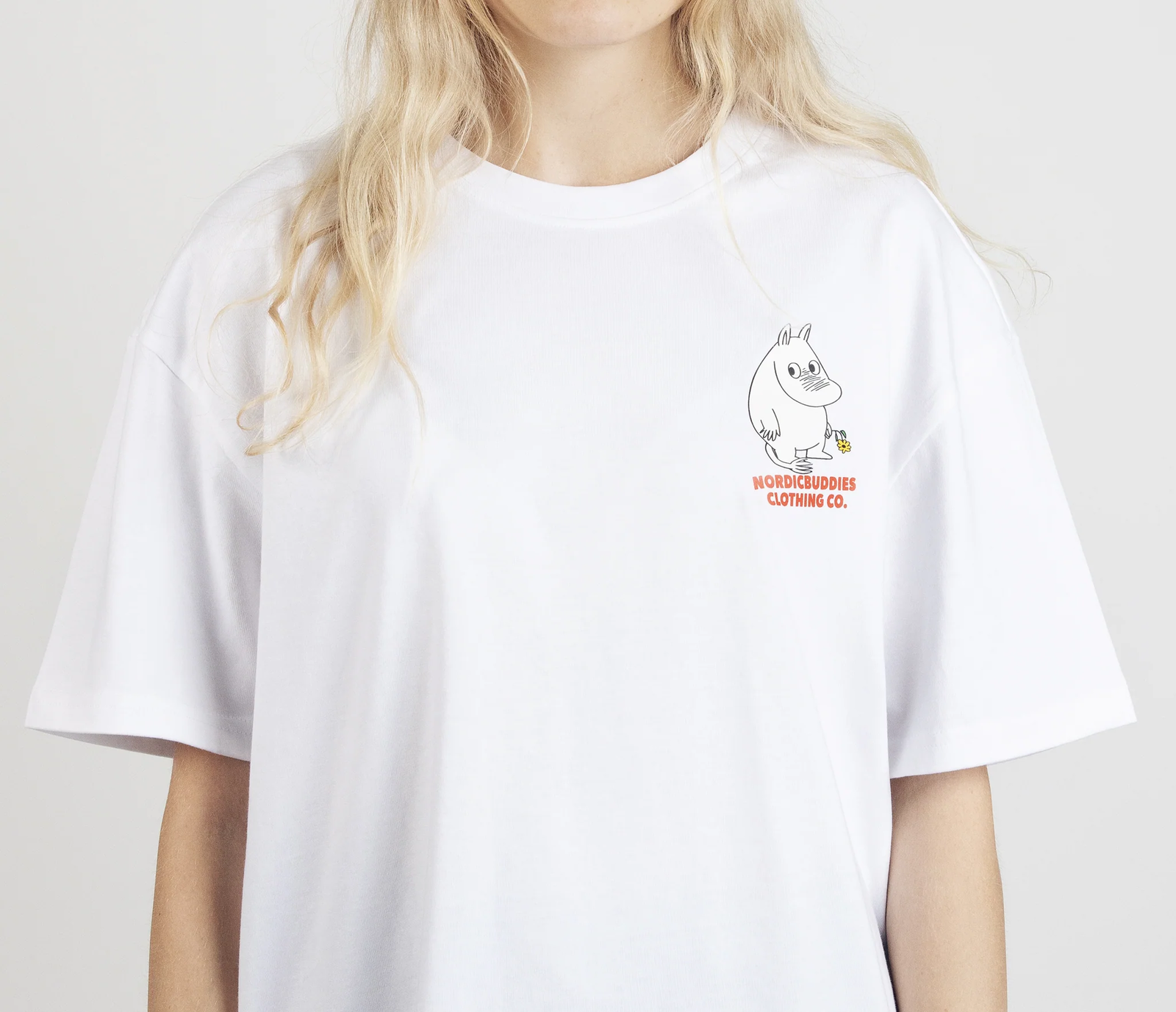 Muumitrolli „Flower“ T-särk unisex – valge - Pilt 8