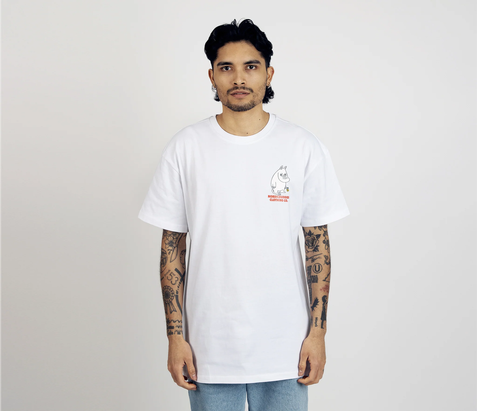 Muumitrolli „Flower“ T-särk unisex – valge - Pilt 7