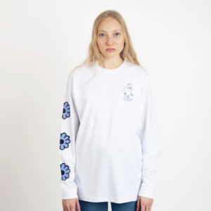 Muumitrolli „Flower“ pikkade varrukatega särk unisex – valge