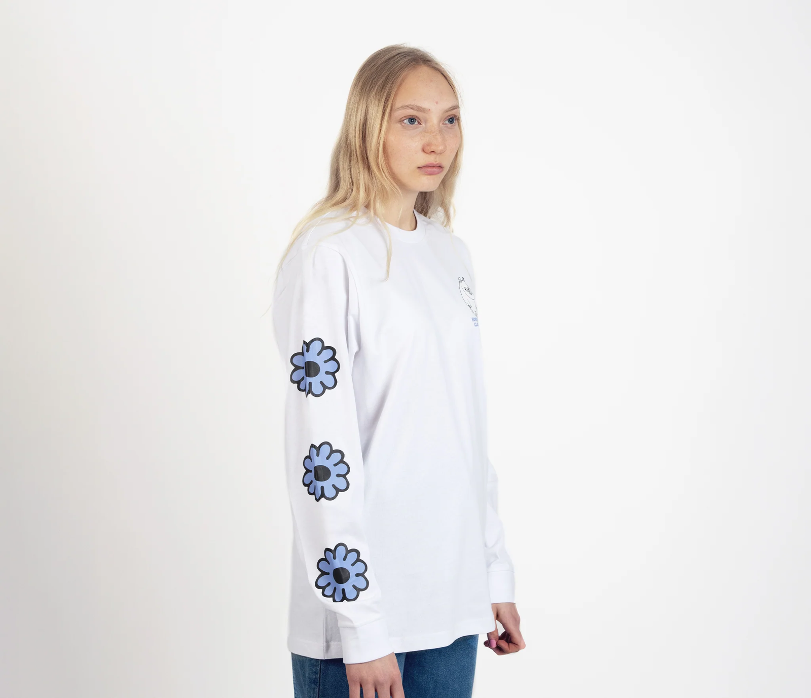 Muumitrolli „Flower“ pikkade varrukatega särk unisex – valge - Pilt 4