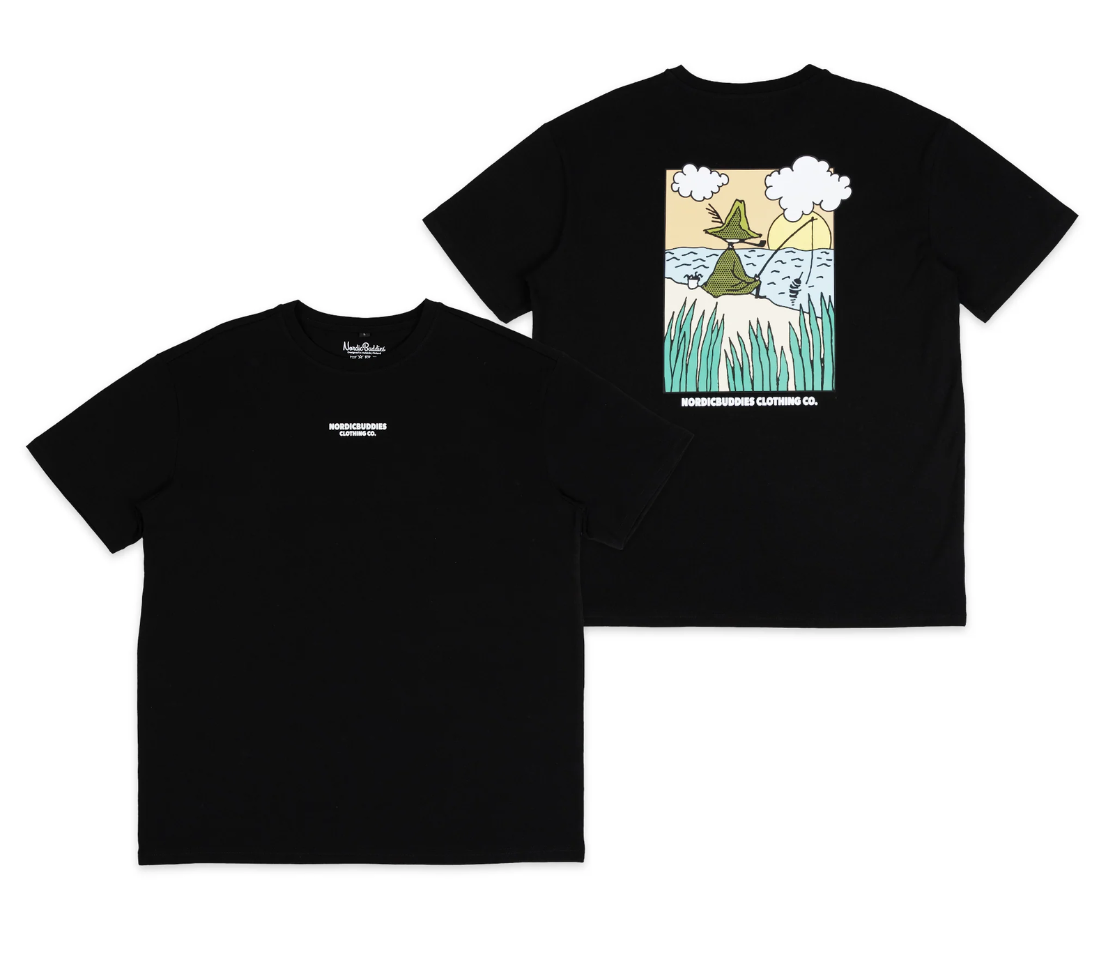 Nuuskmumriku kalastaja T-särk unisex – must - Pilt 3