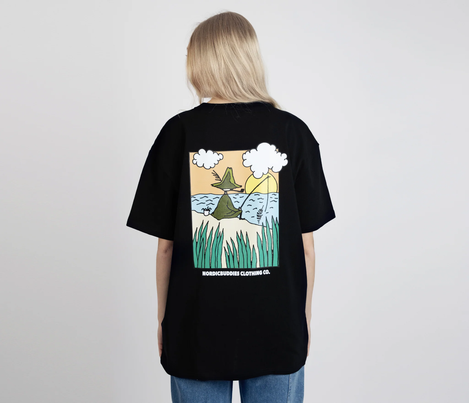 Nuuskmumriku kalastaja T-särk unisex – must - Pilt 5
