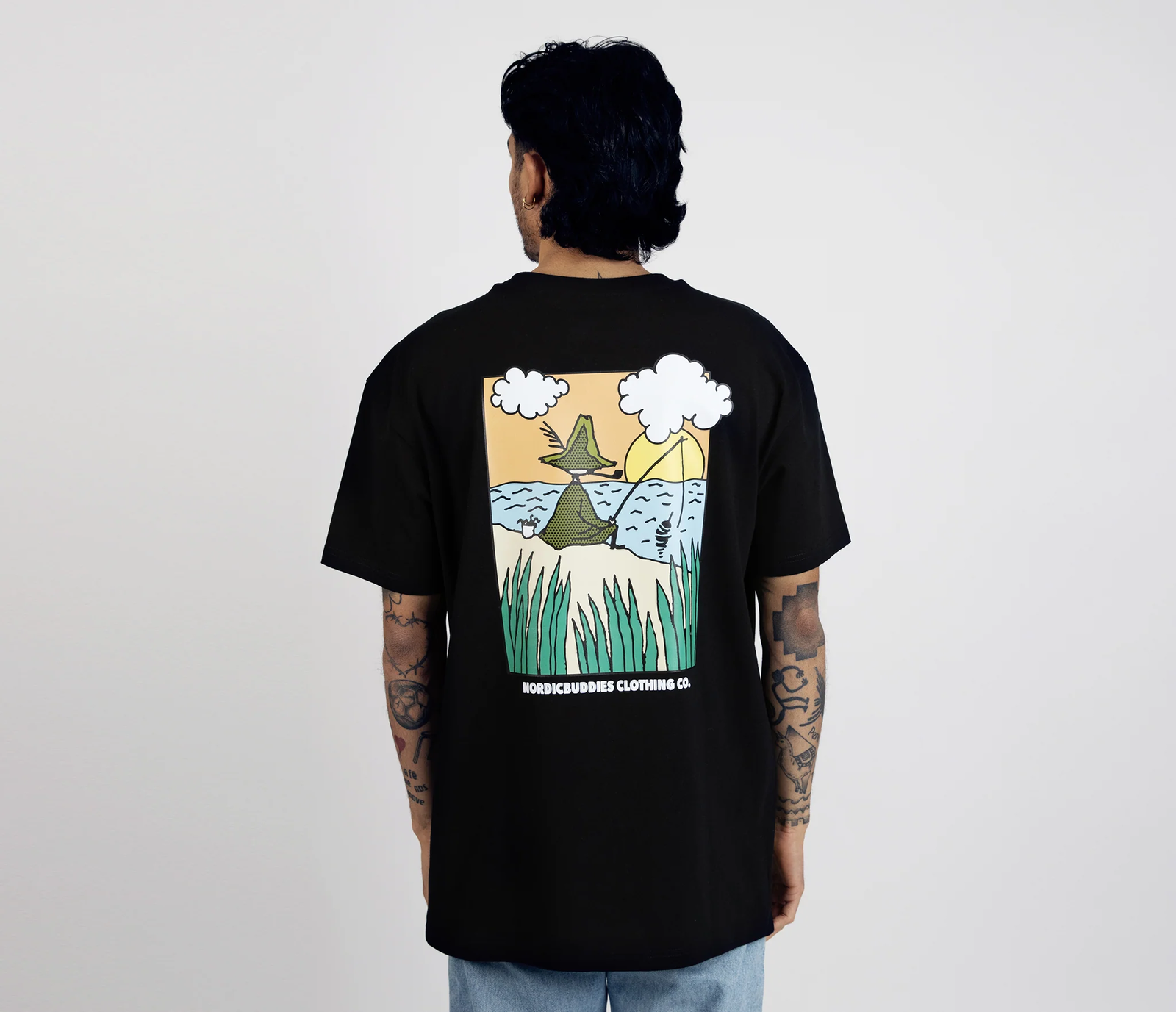 Nuuskmumriku kalastaja T-särk unisex – must - Pilt 2
