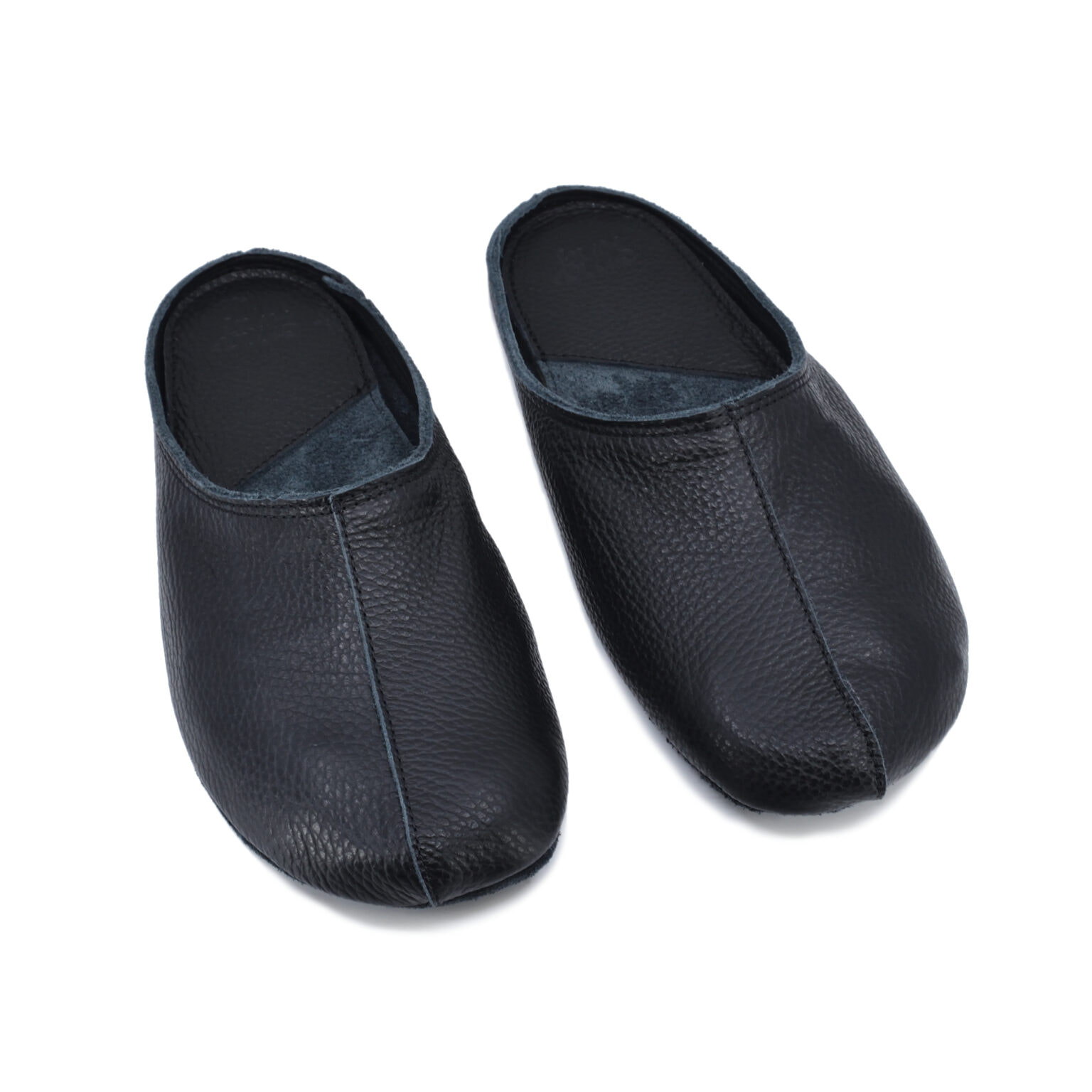Sulbi taaskasutatud nahast sussid unisex – mustad - Pilt 3