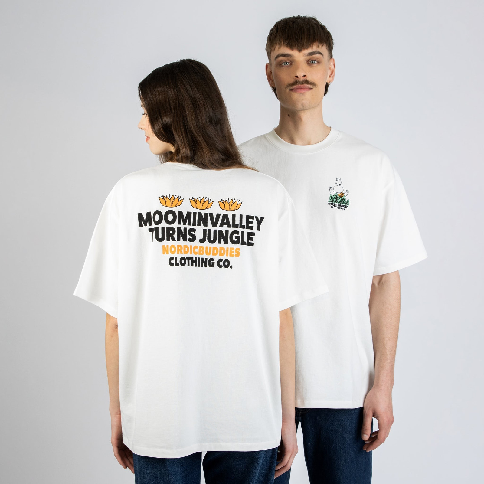 Muumi 80 Jungle T-särk unisex – valge